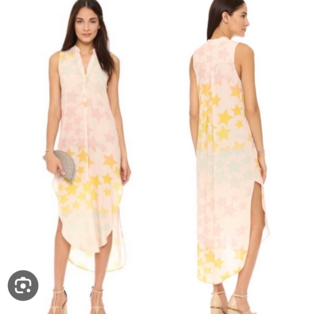 Mara Hoffman Midi Shirt Dress in Star Blast Pink
